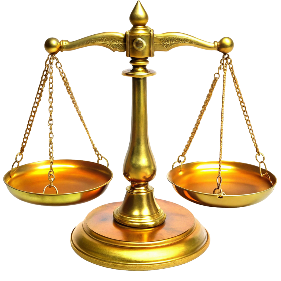 A golden scale with two scales on it png