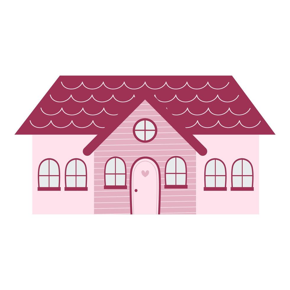 Cute house with six windows vector