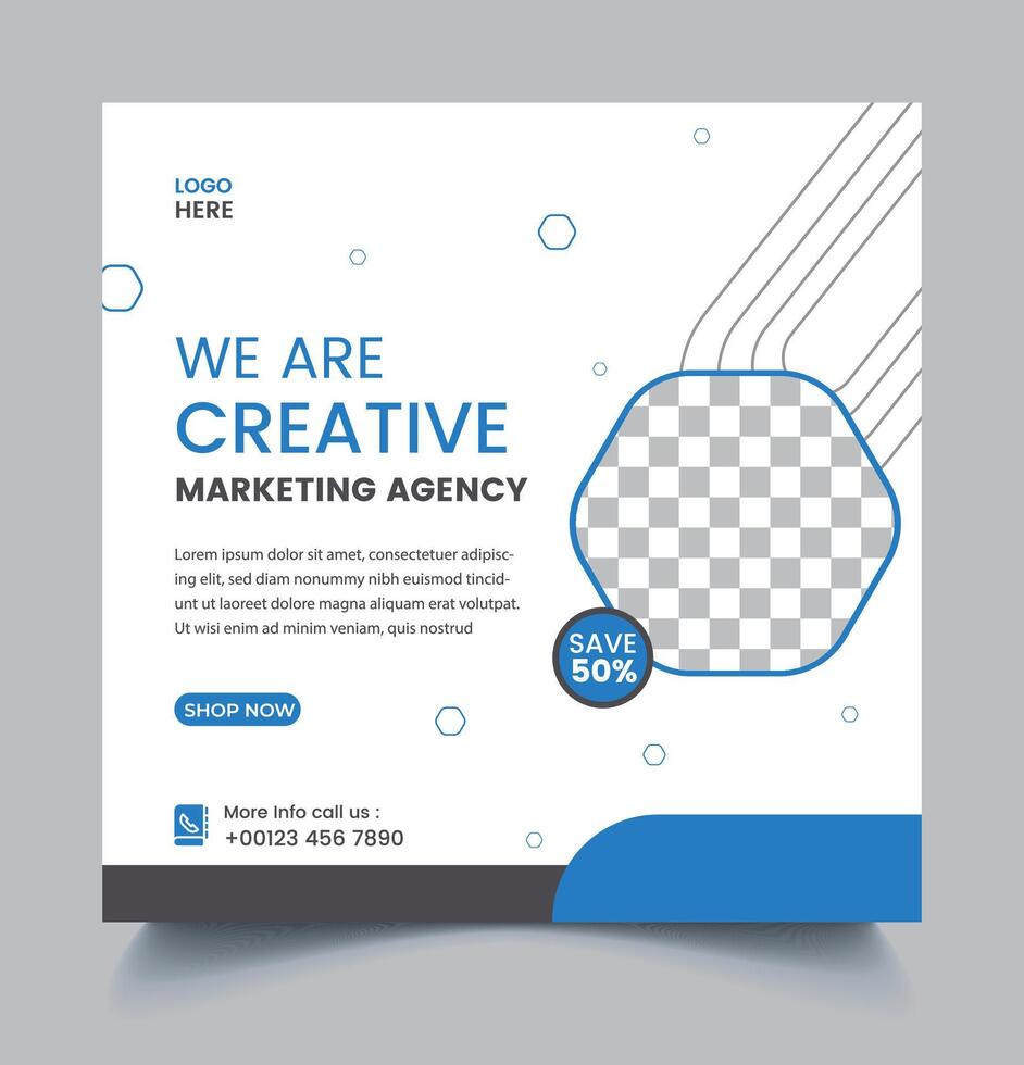 Creative business agency social media and Instagram post template design vector