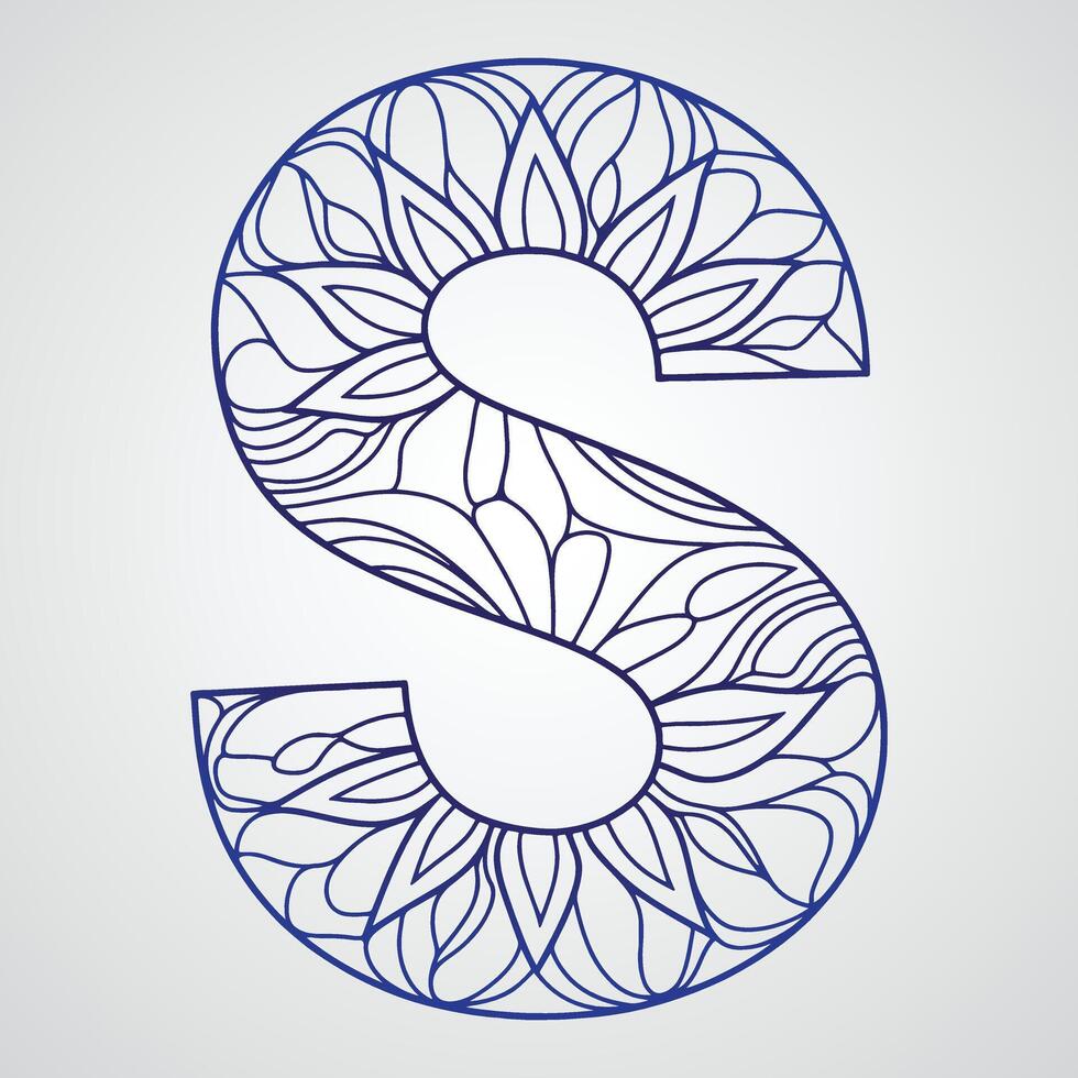 Stylized S Letter Featuring Mandala Patterns vector