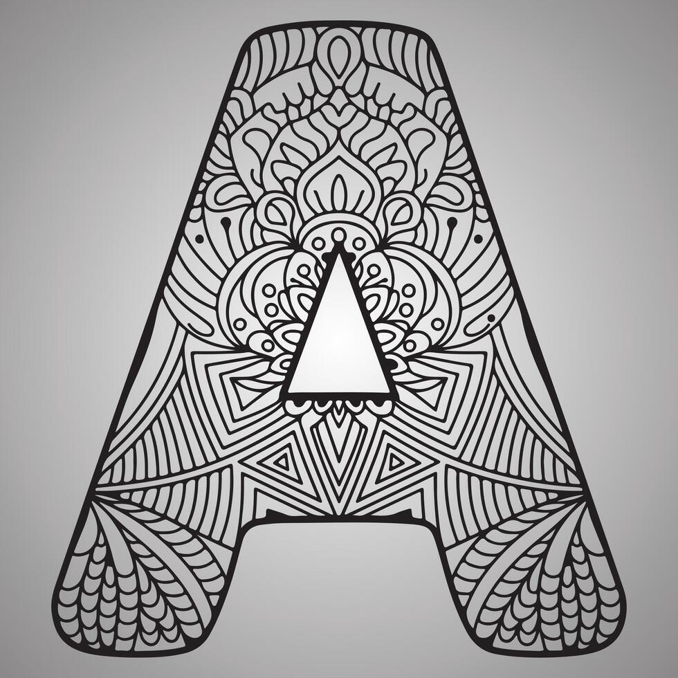 letter a is on a gray background with a geometric design vector