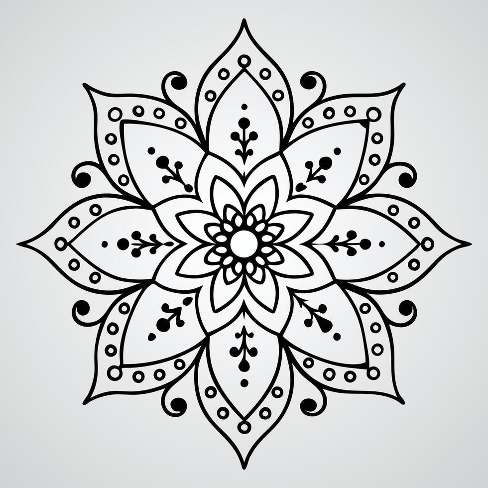 black and white drawing of a flower with a Gray background vector