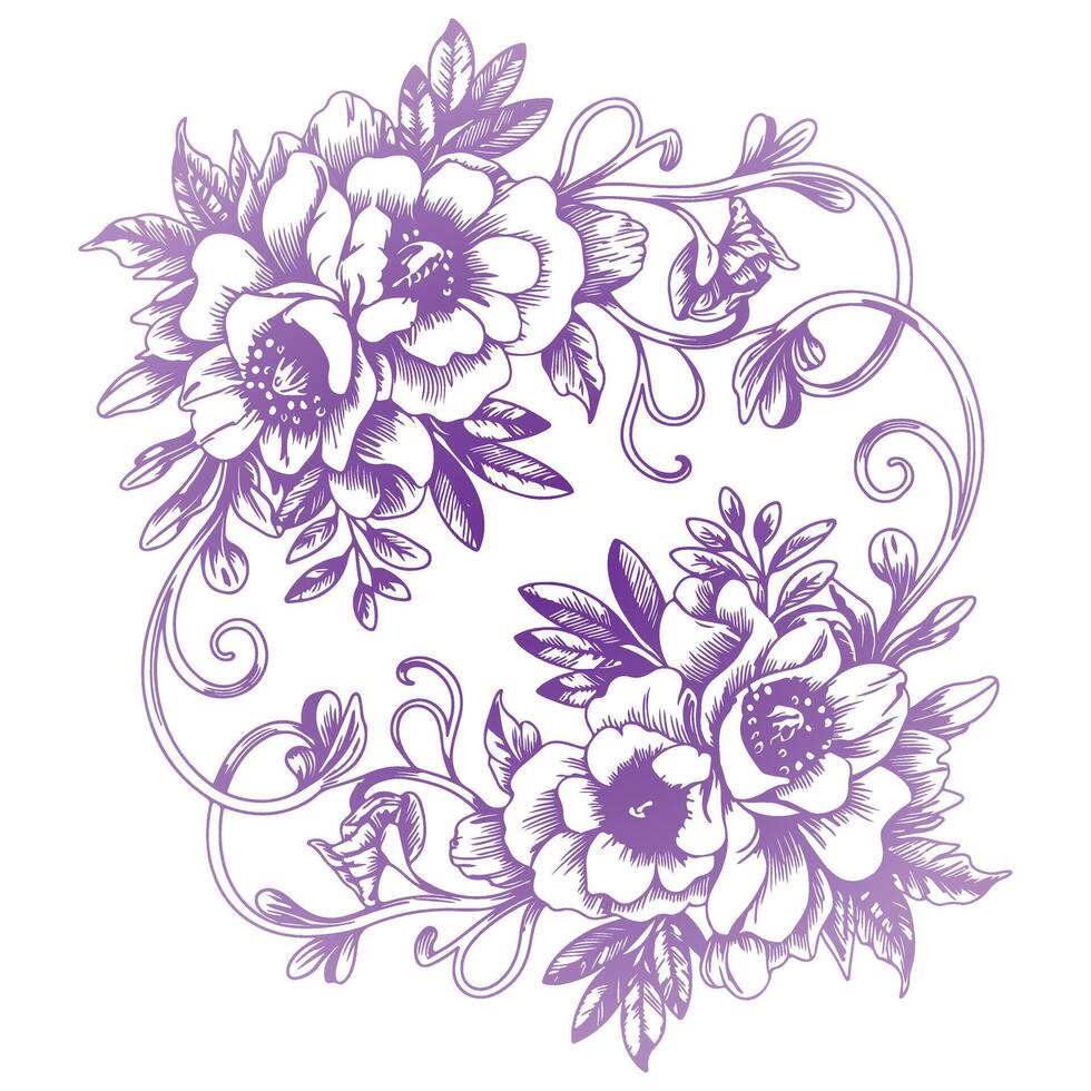 Refined and Graceful A Floral Art Creation vector