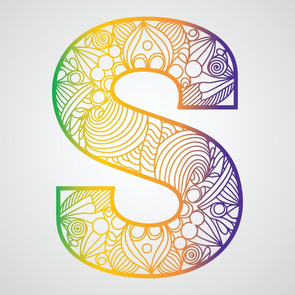 a letter s made by a pattern with a geometric design on it vector