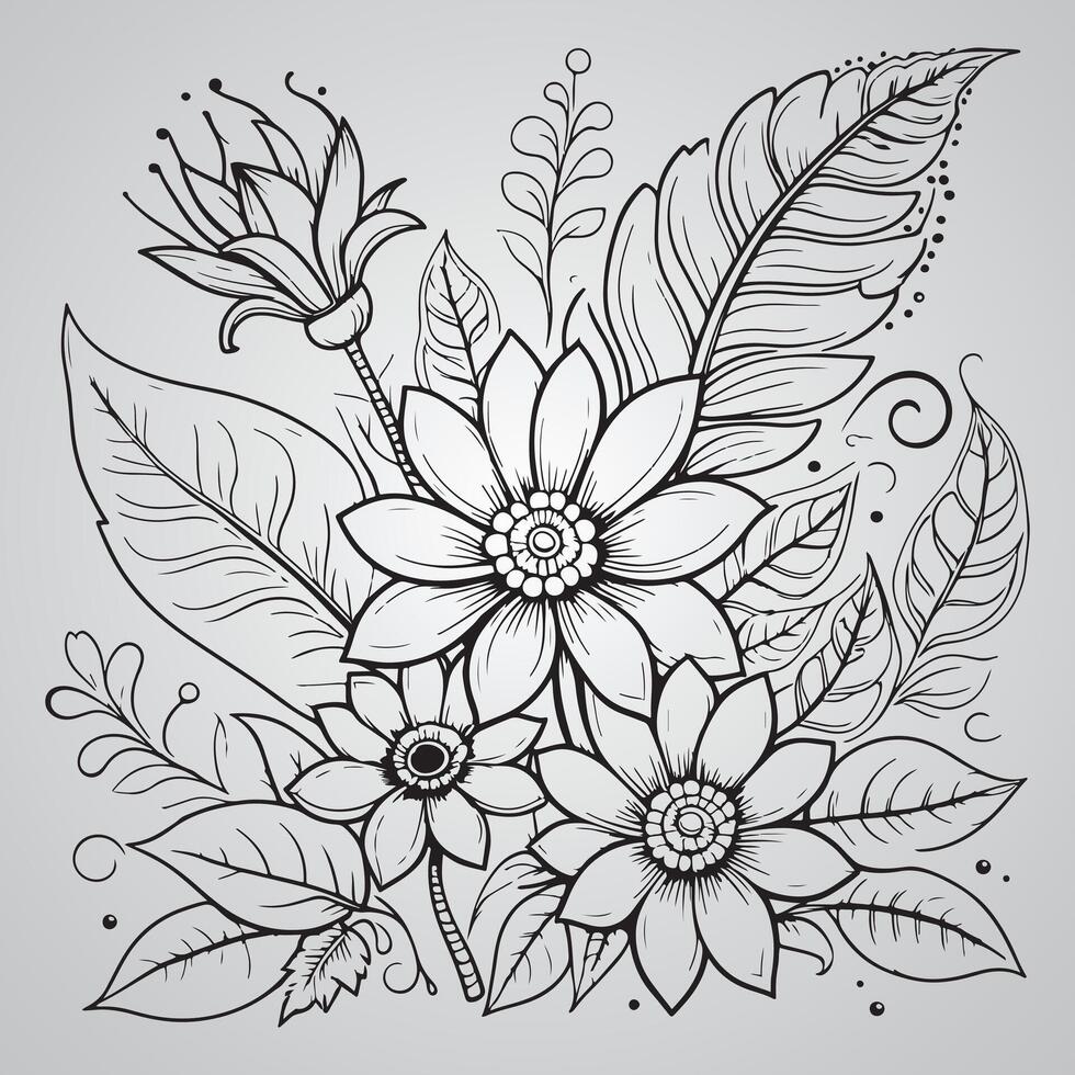 Floral Beauty Intertwined with Intricate Design vector