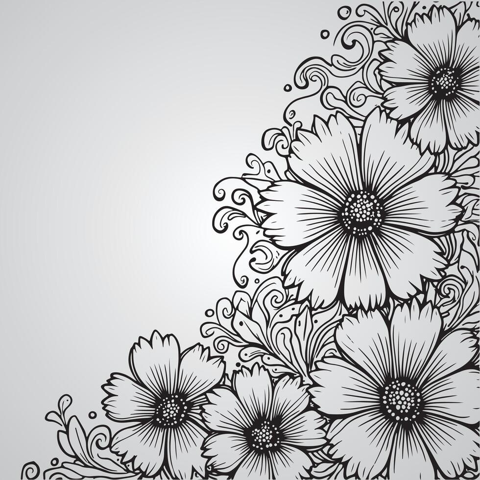 Nature's Embrace in Intricate Floral Patterns vector