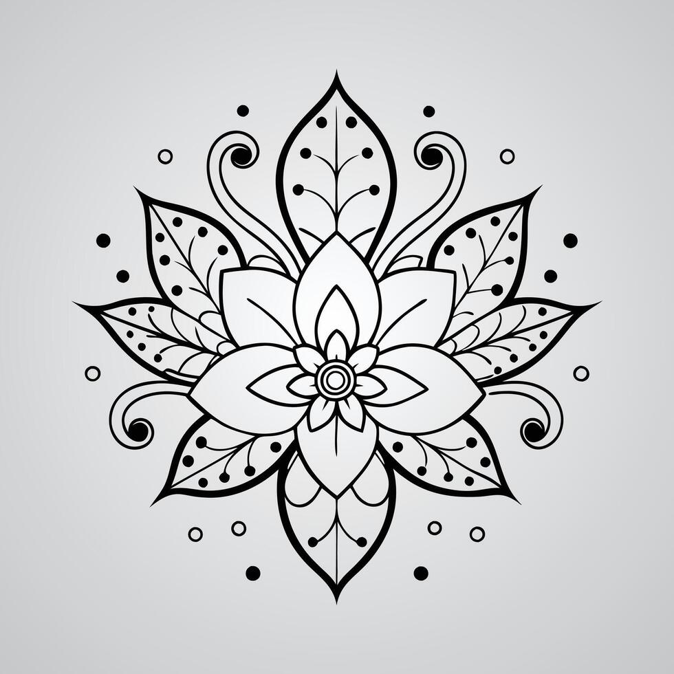 Nature's Embrace in Intricate henna Floral vector
