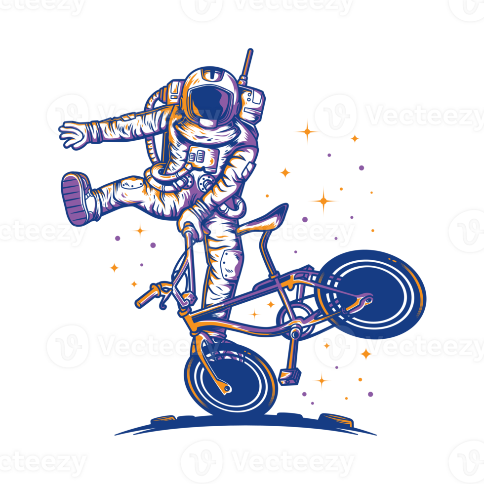 Astronaut Cycling in Space png