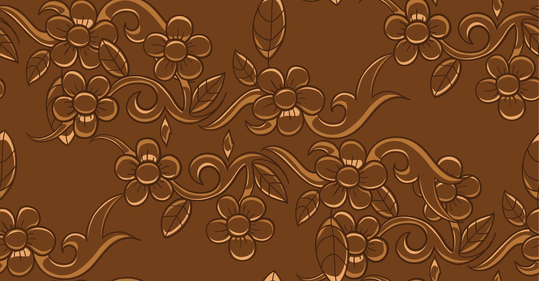 Seamless brown flower pattern illustration vector