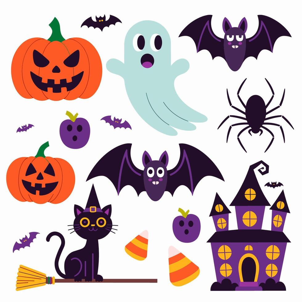 Halloween clipart set vector