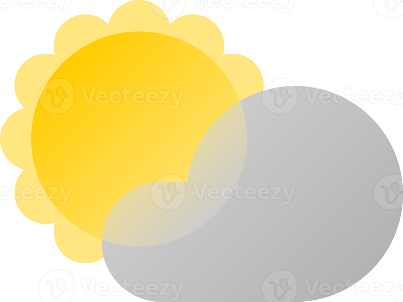 Sun with cloud sky icon png
