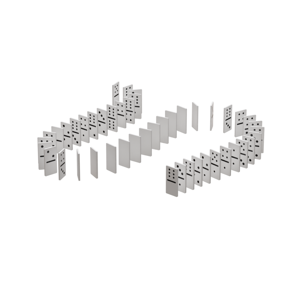 Domino Chain - Medium High View at 135 Degrees png