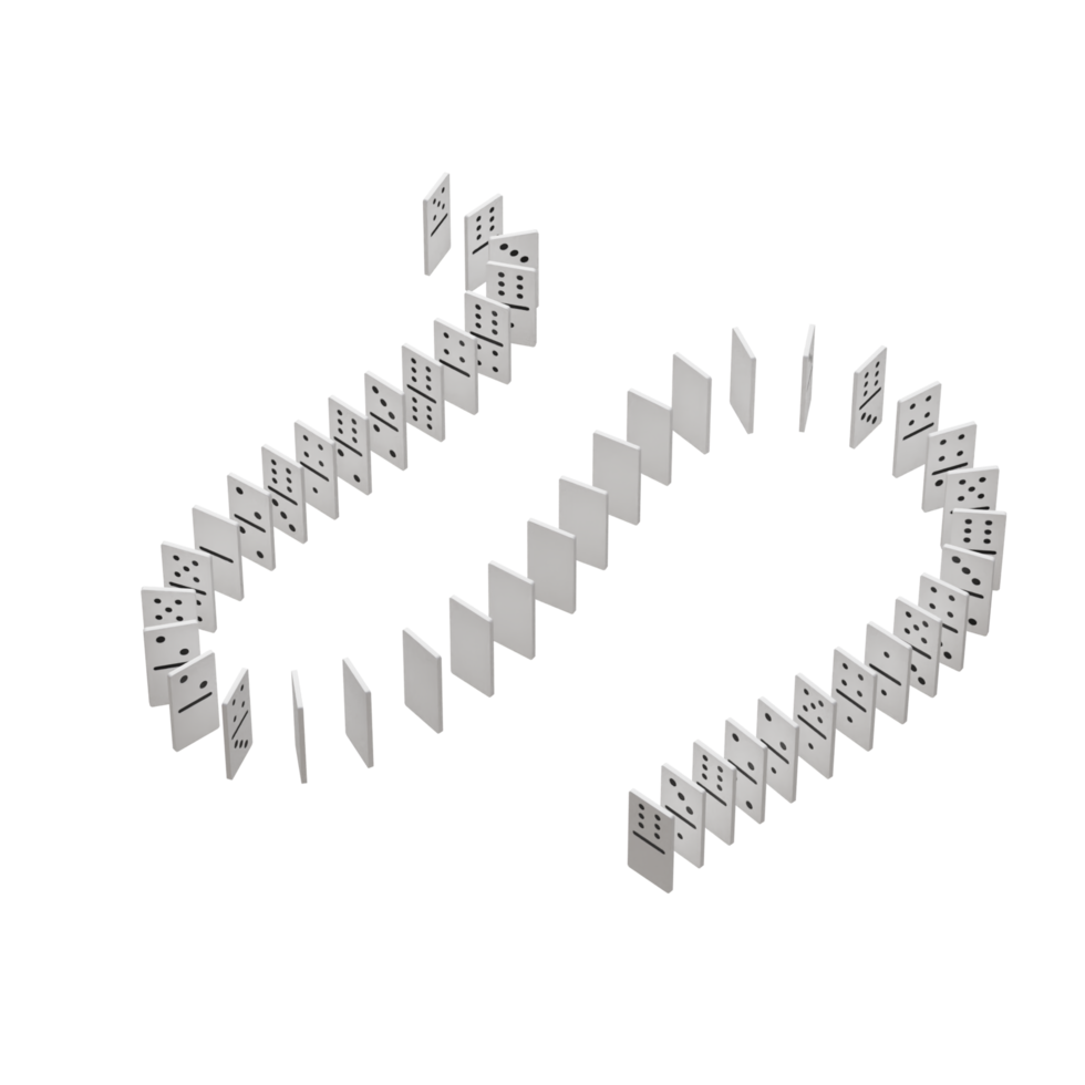 Domino Chain - Upper Medium View at 135 Degrees png