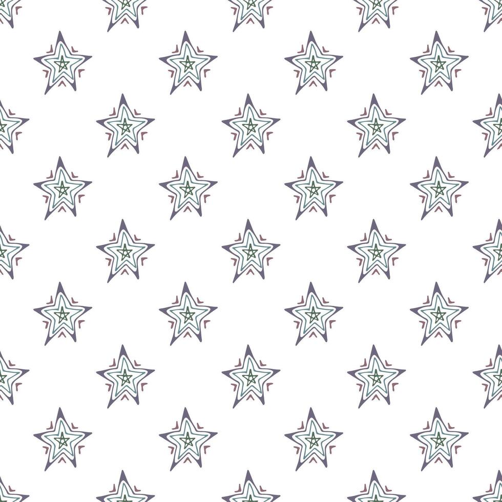Seamless pattern with cute stars doodle for decorative print, wrapping paper, greeting cards, wallpaper and fabric vector