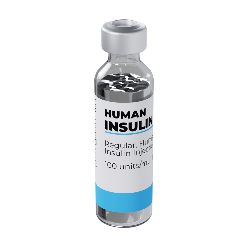 Injectable Human Insulin - Medium High View at 90 Degrees png