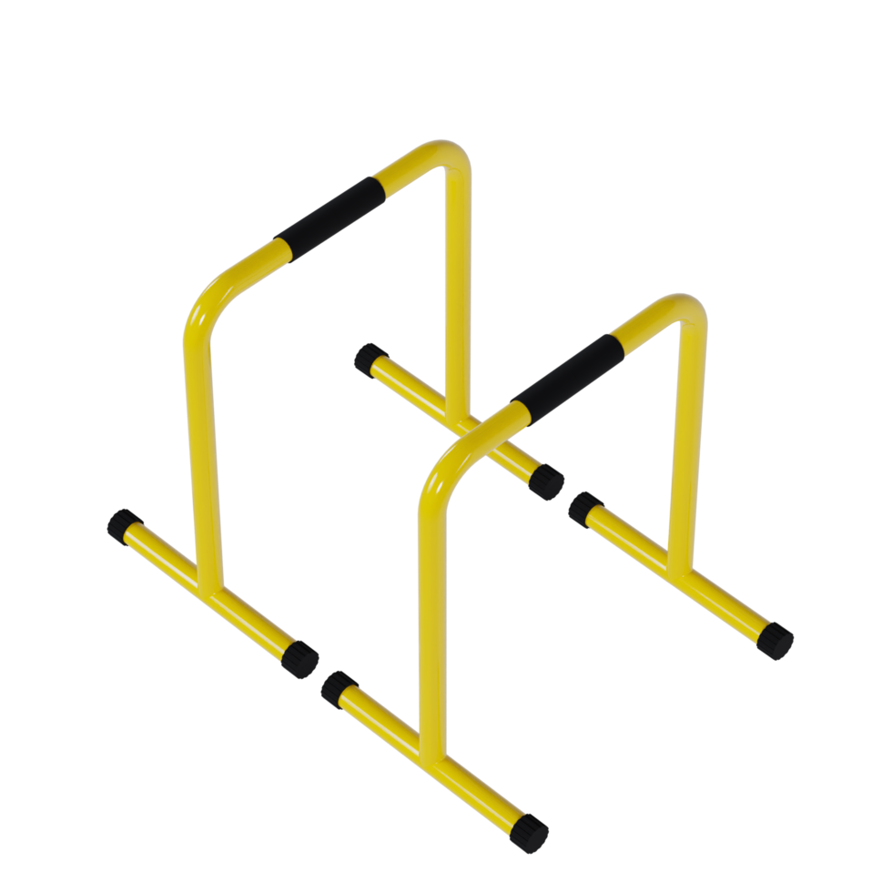 Yellow Training Parallel Bars - Upper Medium View at 45 Degrees png