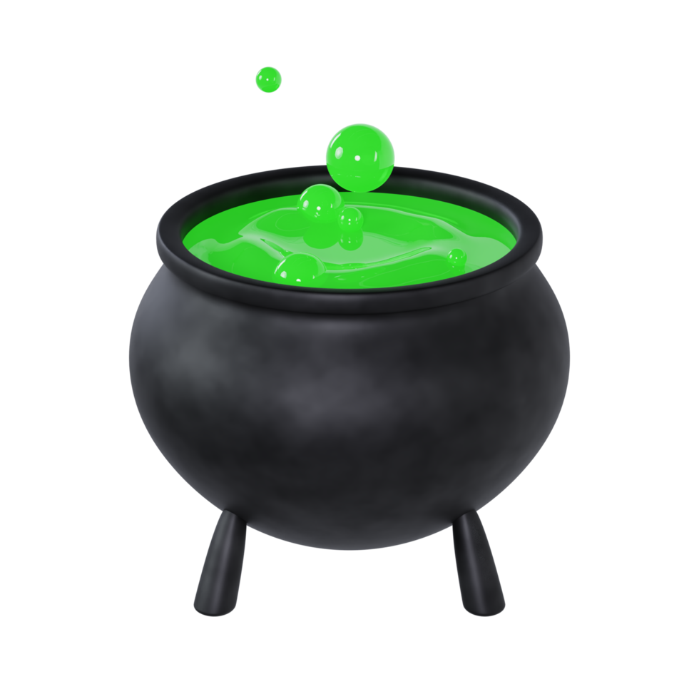 Witch's Cauldron - Medium High View at 45 Degrees png