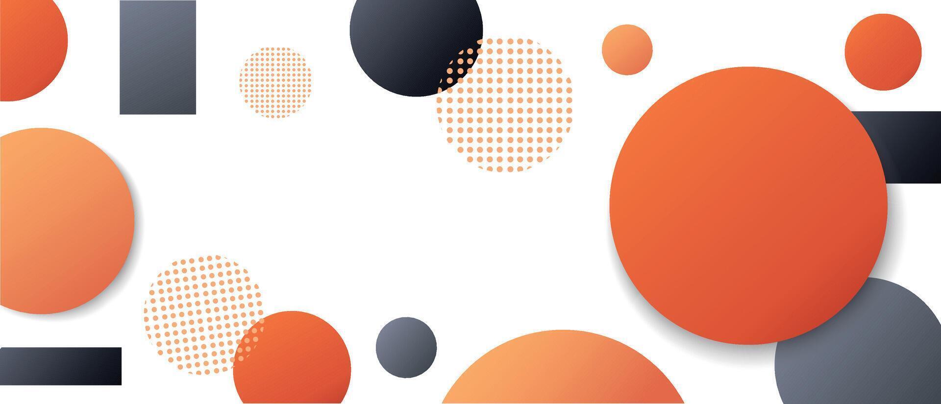 Abstract Geometric Circles in Orange and Black background vector