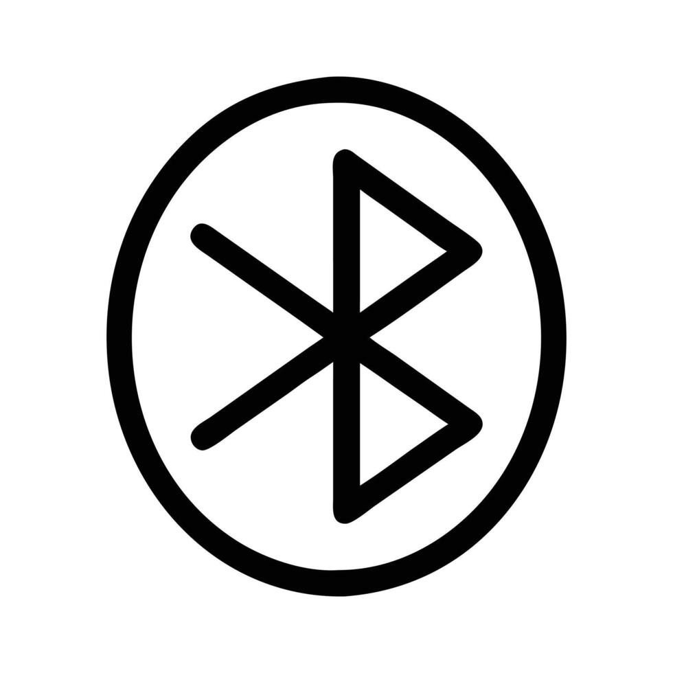 A black and white logo of a bluetooth symbol vector
