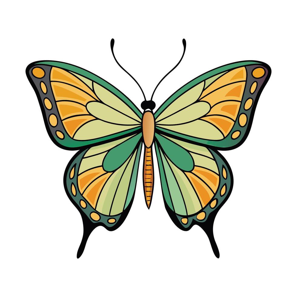 Butterfly illustration isolated on white background vector