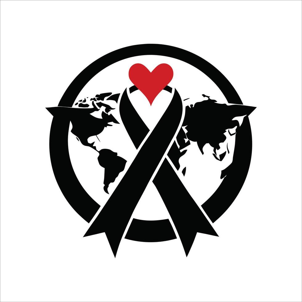The logo for the world aids day vector