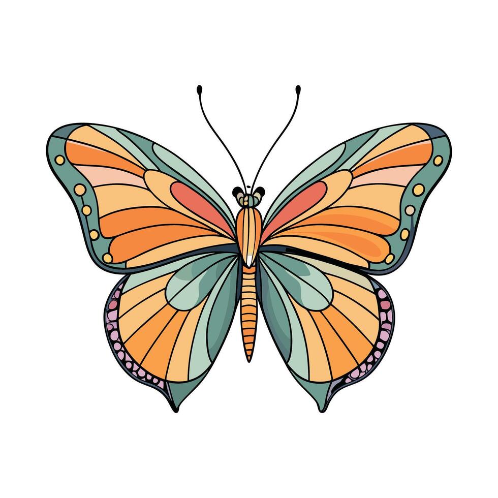 Butterfly illustration isolated on white background vector