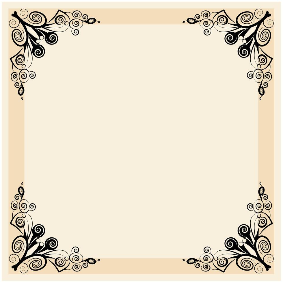Stroke editable ornamental element border frame ,A highly detailed, ornate, vintage-inspired background frame vector