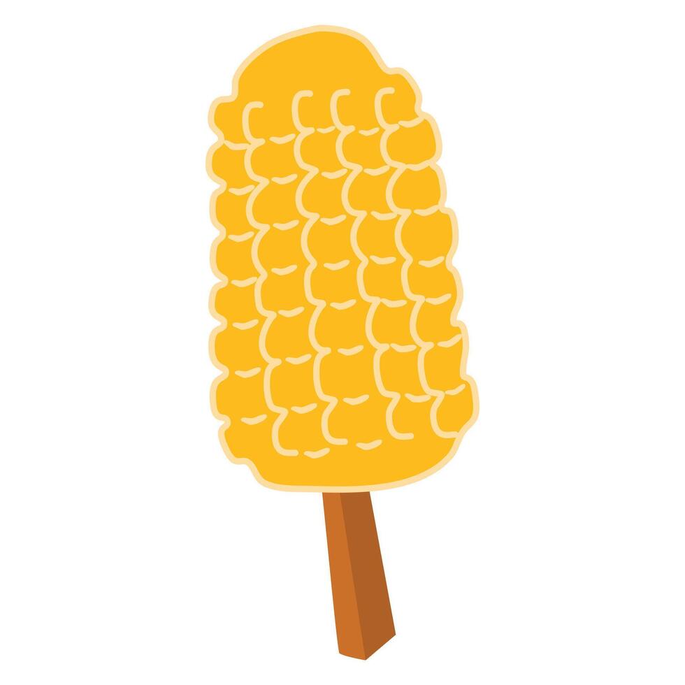 Hand drawn corn on the cob illustration vector