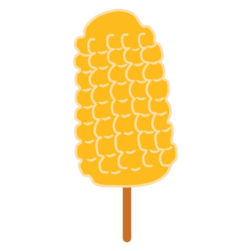 Hand drawn corn on the cob drawing illustration vector