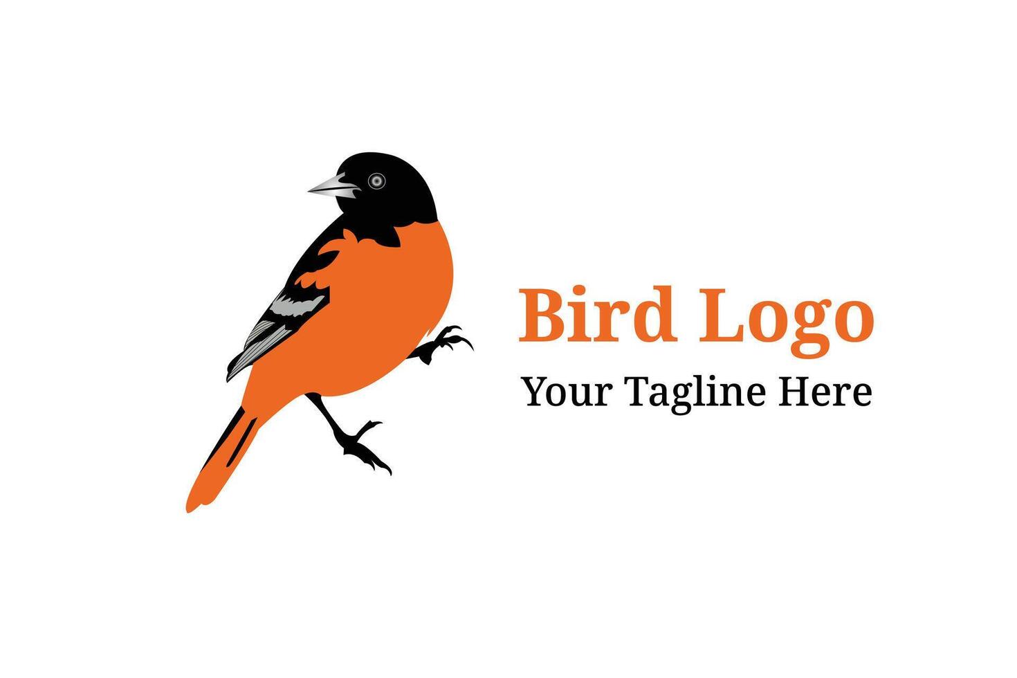 Baltimore Oriole Bird illustration cartoon isolated on white background. Logo, wallpaper. vector