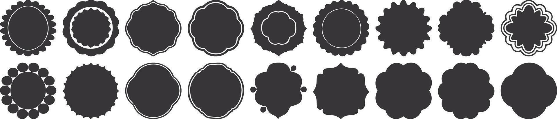 Timeless RoundTreasures A Stunning Collection of Ornate Antique Labels and Decorative Frames for Elegant Retro Design Projects in Format vector