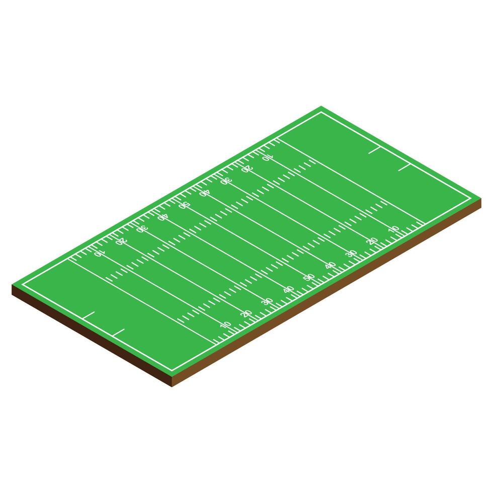 American Football Field 3D The Illustration vector