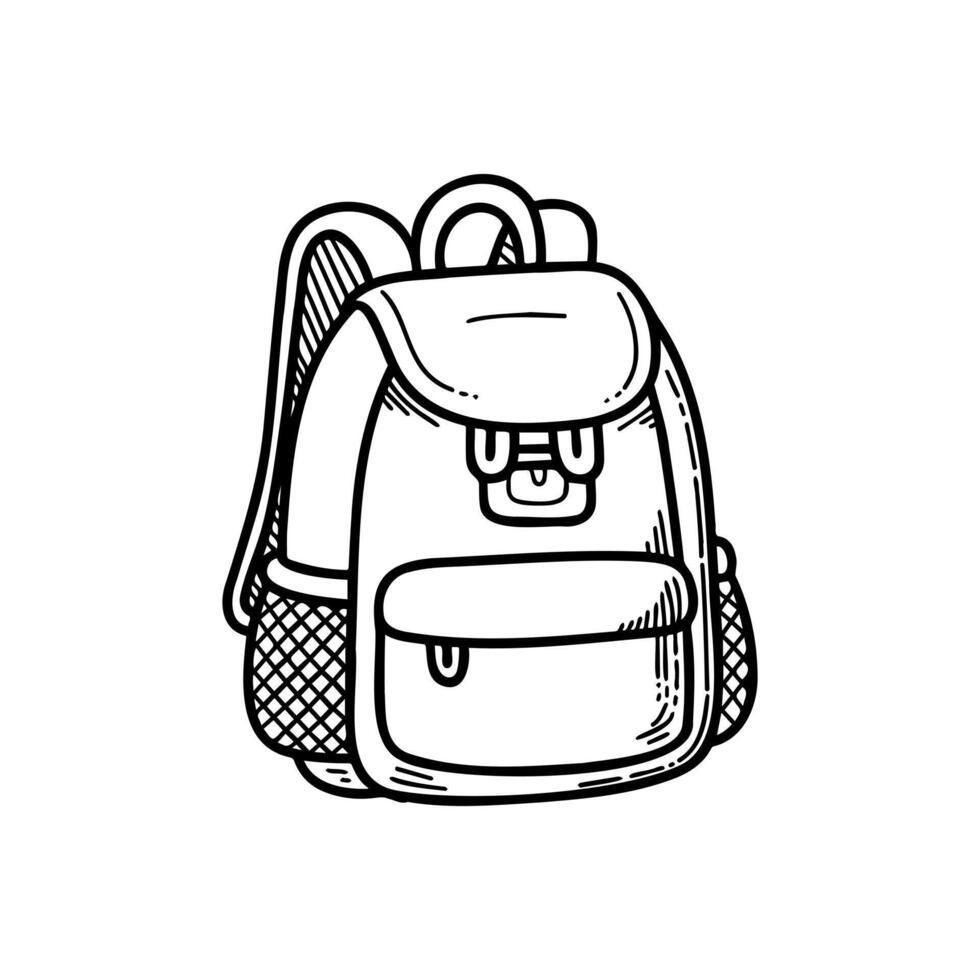 Doodle style school bag sketch vector