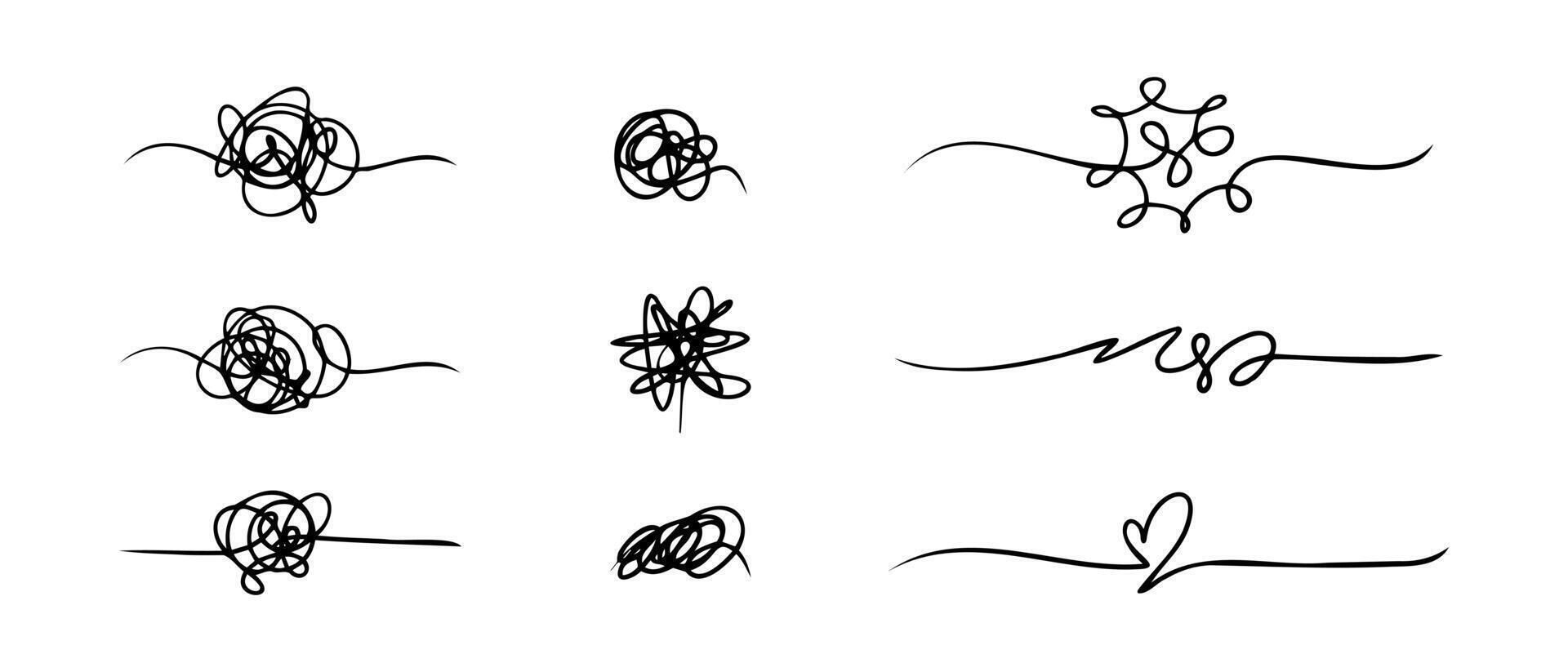 hand drawn of tangle scrawl sketch. Abstract scribble, chaos doodle pattern Isolated on white background. vector