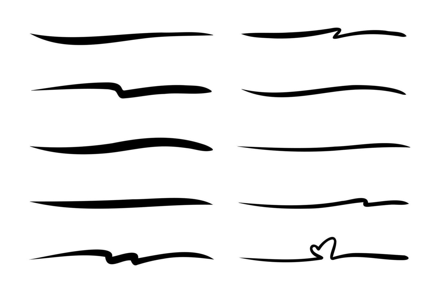 hand drawn underline collection illustration. vector