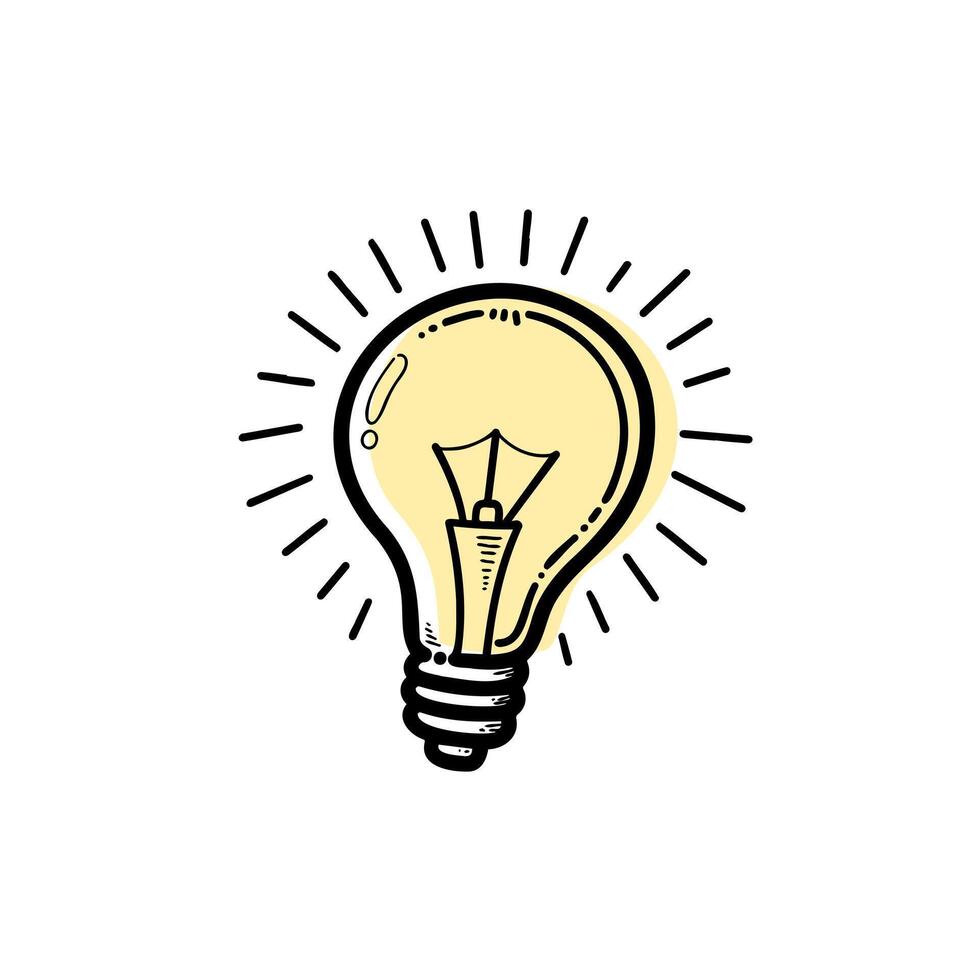 Lamp, bulb, idea icon illutration vector