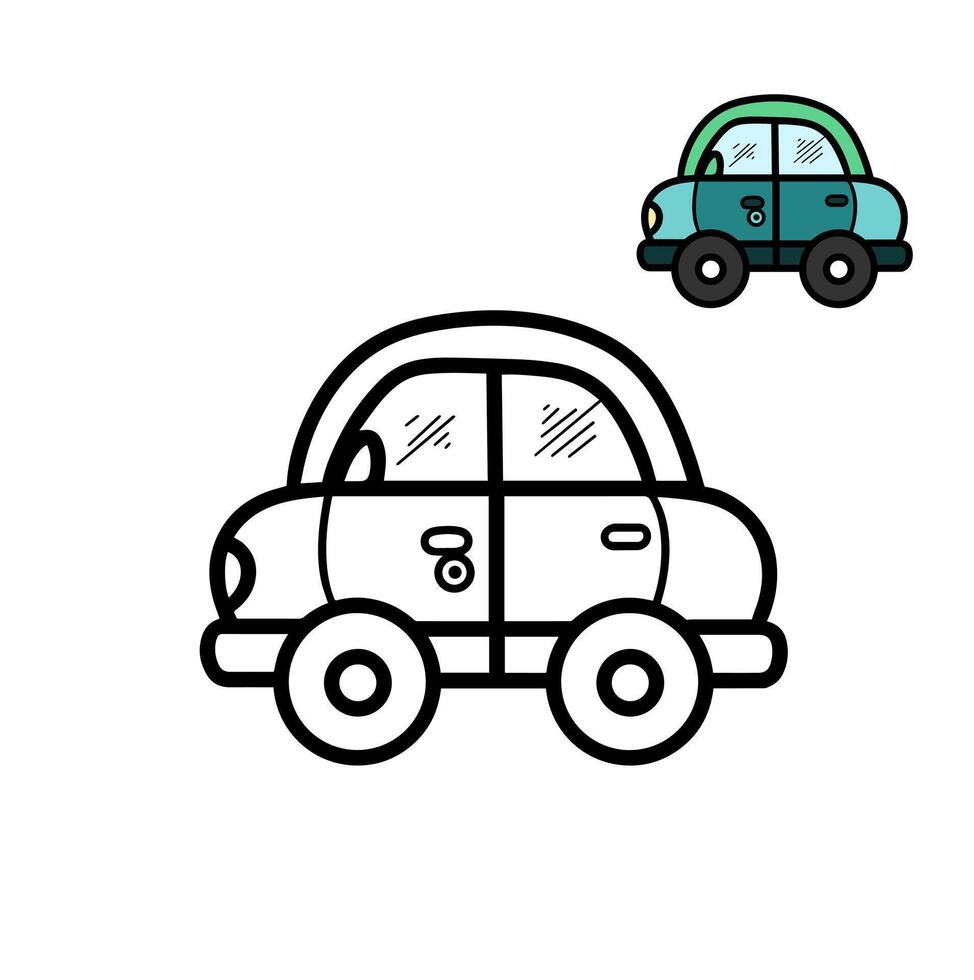 learn to color unique cars for children vector