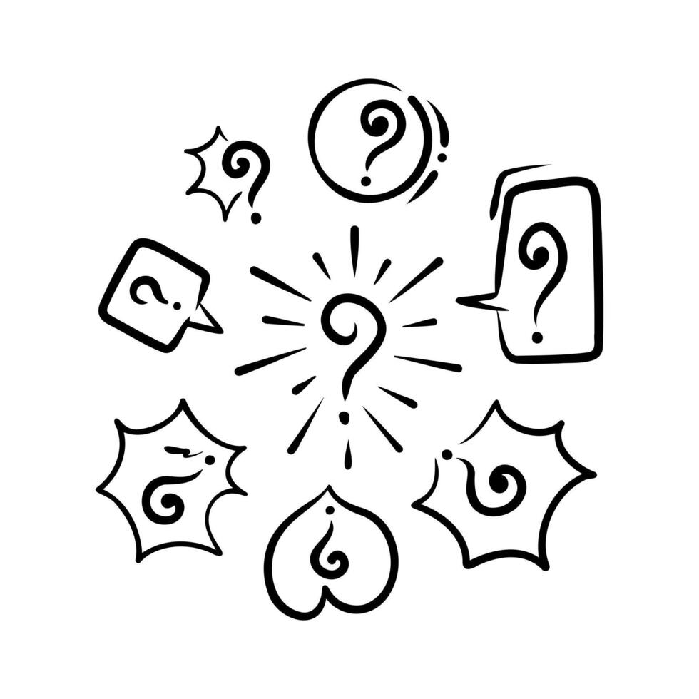 Doodle Question Mark, Sign and Symbol for Design, Presentation or Website elements. vector