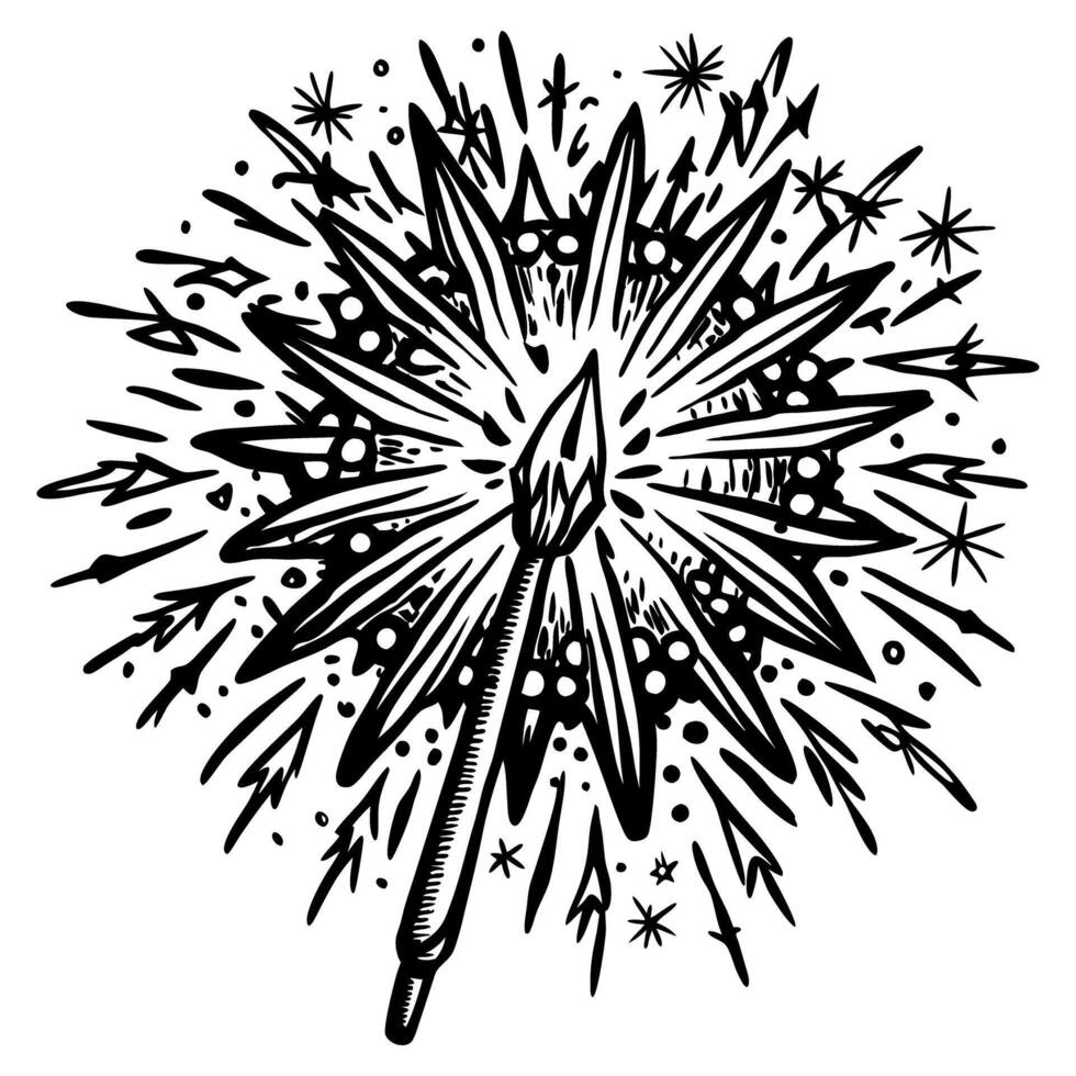 Vintage Sparkler Explosion with Radiant Starburst Effect vector