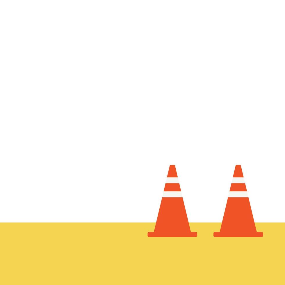 Traffic cone . Traffic cone on white and yellow background. vector