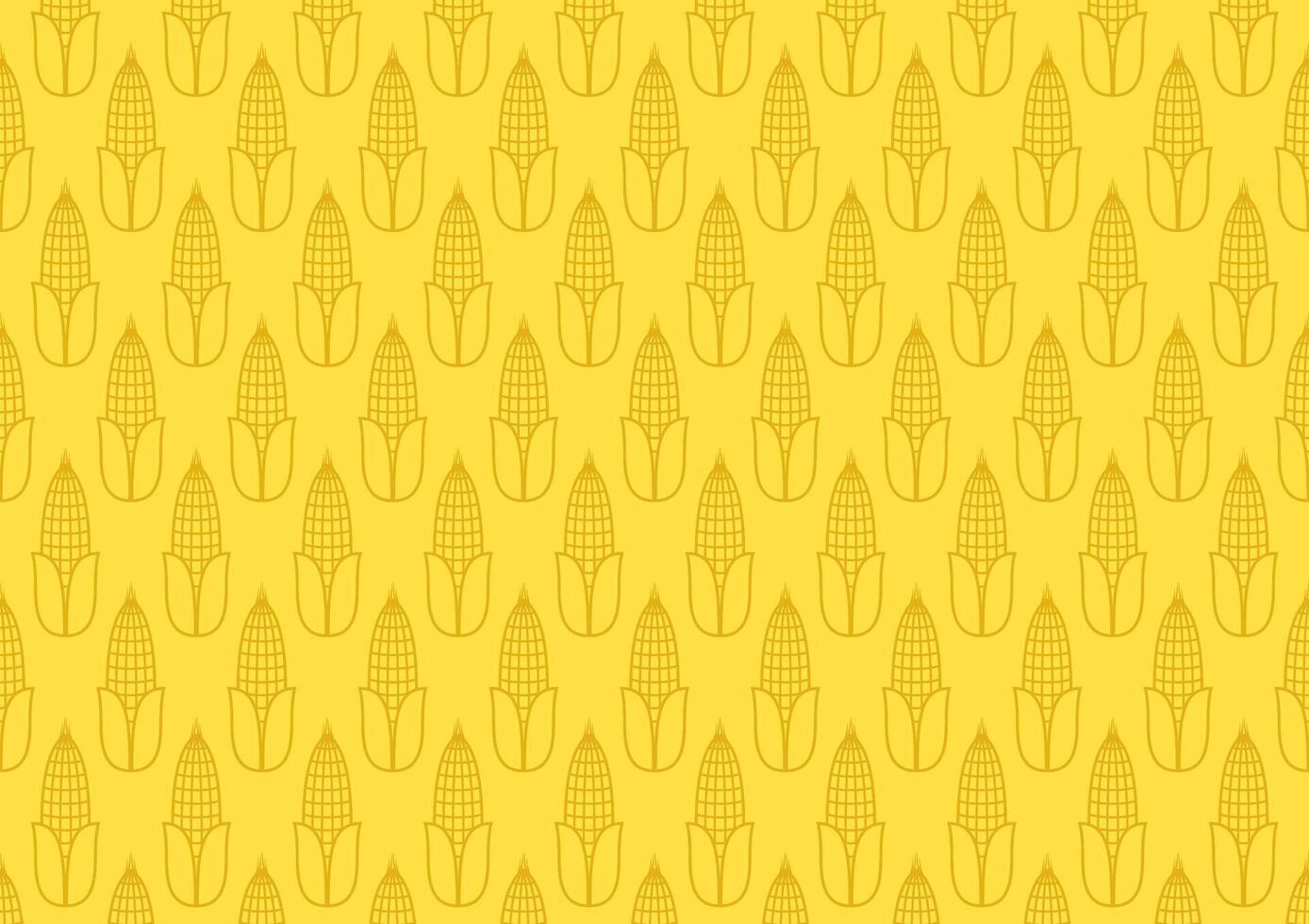 Corn icon. Corn doodle pattern wallpaper. Corn on yellow background. vector