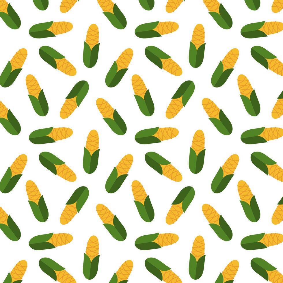 Corn . Corn pattern wallpaper. Corn on white background. vector