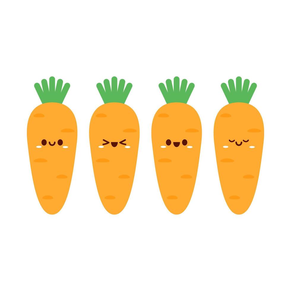 Carrot character design. Carrot on white background. vector
