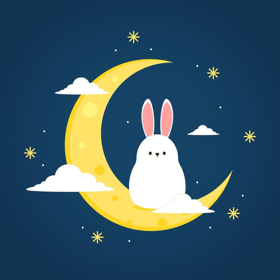 Happy Chinese new year greeting card with cute rabbit. Animal holidays cartoon character. Rabbit icon . vector