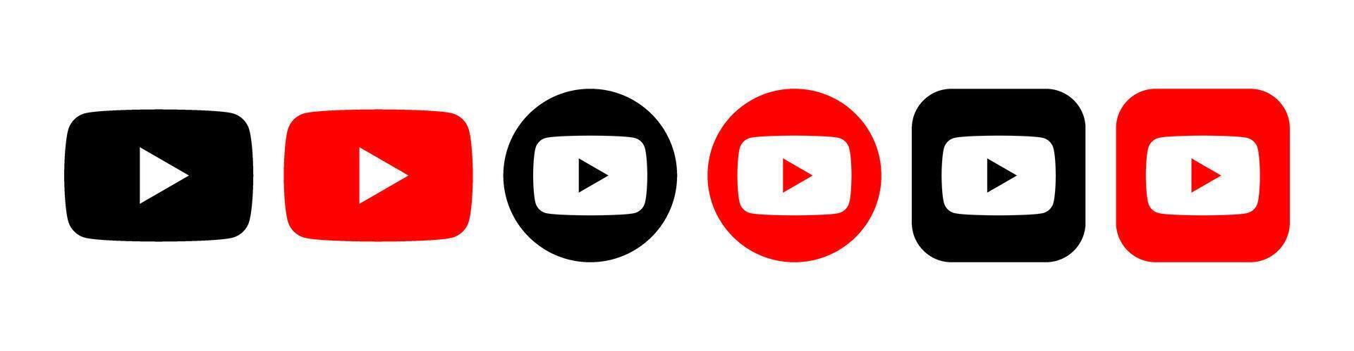 YouTube app logo icon set illustration vector