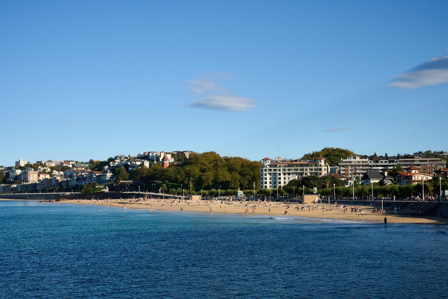 View of Ondarreta beach in Donostia, San Sebastian photo