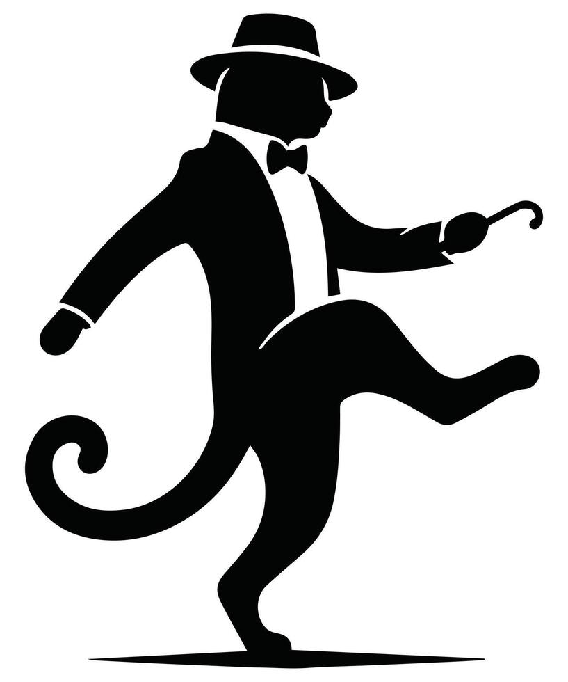 A stretching cat transitioning into a dance move solid white background vector