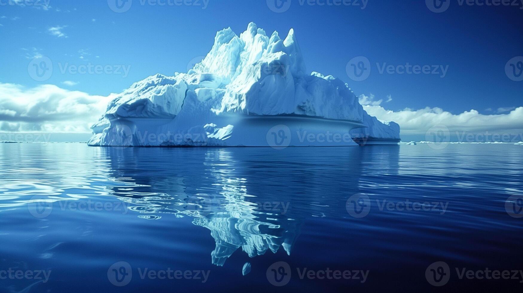 Iceberg mountain underwater floating in ocean. photo