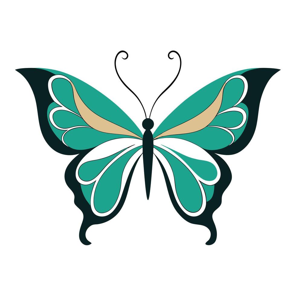 Minimalist Butterfly Wing Patterns Illustration vector
