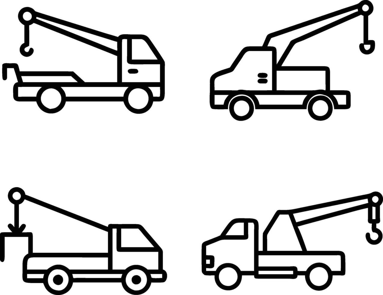Crane Icon Illustration Art Set vector